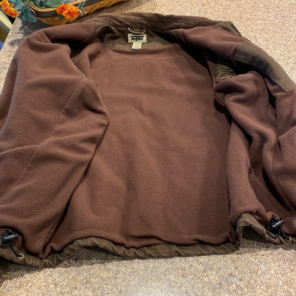 SAFTBAK Brown Fleece Lined Canvas Zip Work Coat Jacket Large Workwear / Utility - Picture 14 of 17